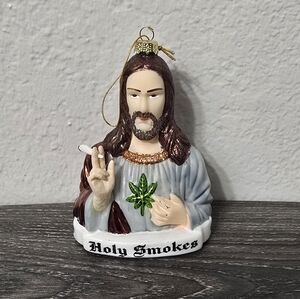 Holy Smokes Holiday Ornament - White and Brown